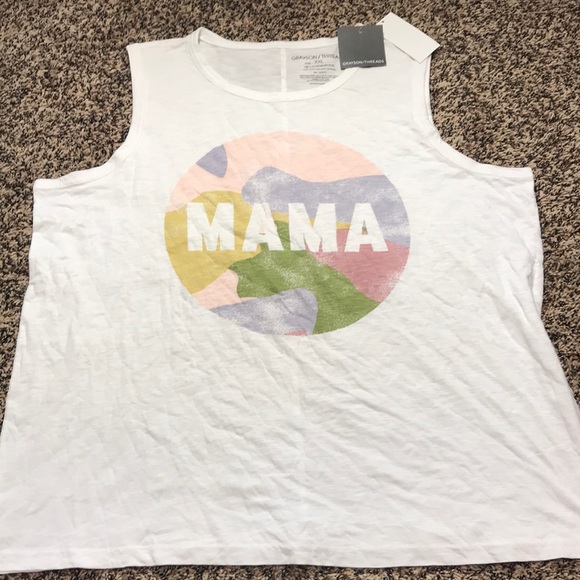 Grayson Threads Tops - Grayson Threads White 'MAMA' Graphic Boyfriend Tank Relaxed Fit XXL | NWT